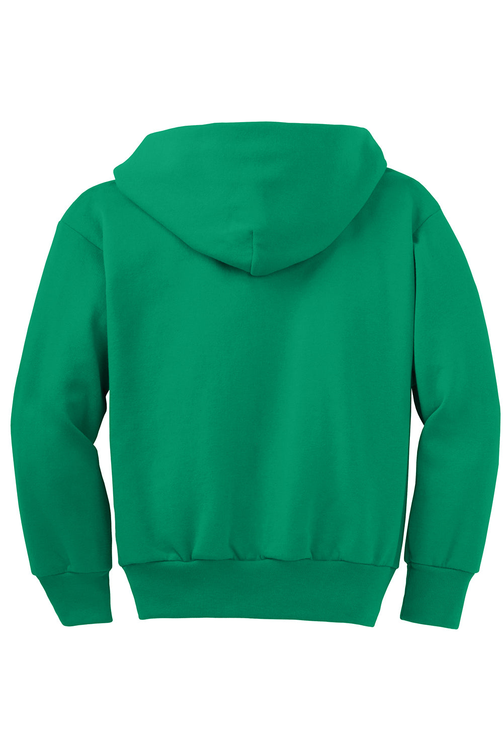 Port & Company PC90YZH Youth Core Pill Resistant Fleece Full Zip Hooded Sweatshirt Hoodie Kelly Green Flat Back