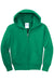 Port & Company PC90YZH Youth Core Pill Resistant Fleece Full Zip Hooded Sweatshirt Hoodie Kelly Green Flat Front