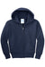 Port & Company PC90YZH Youth Core Pill Resistant Fleece Full Zip Hooded Sweatshirt Hoodie Navy Blue Flat Front