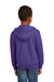 Port & Company PC90YZH Youth Core Pill Resistant Fleece Full Zip Hooded Sweatshirt Hoodie Purple Model Back