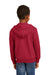 Port & Company PC90YZH Youth Core Pill Resistant Fleece Full Zip Hooded Sweatshirt Hoodie Red Model Back