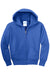 Port & Company PC90YZH Youth Core Pill Resistant Fleece Full Zip Hooded Sweatshirt Hoodie Royal Blue Flat Front