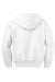 Port & Company PC90YZH Youth Core Pill Resistant Fleece Full Zip Hooded Sweatshirt Hoodie White Flat Back