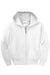 Port & Company PC90YZH Youth Core Pill Resistant Fleece Full Zip Hooded Sweatshirt Hoodie White Flat Front