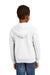 Port & Company PC90YZH Youth Core Pill Resistant Fleece Full Zip Hooded Sweatshirt Hoodie White Model Back