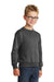 Port & Company PC90Y Youth Core Pill Resistant Fleece Crewneck Sweatshirt Heather Dark Grey Model 3q