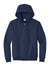 Port & Company PC90ZH/PC90ZHT Mens Essential Pill Resistant Fleece Full Zip Hooded Sweatshirt Hoodie Navy Blue Flat Front