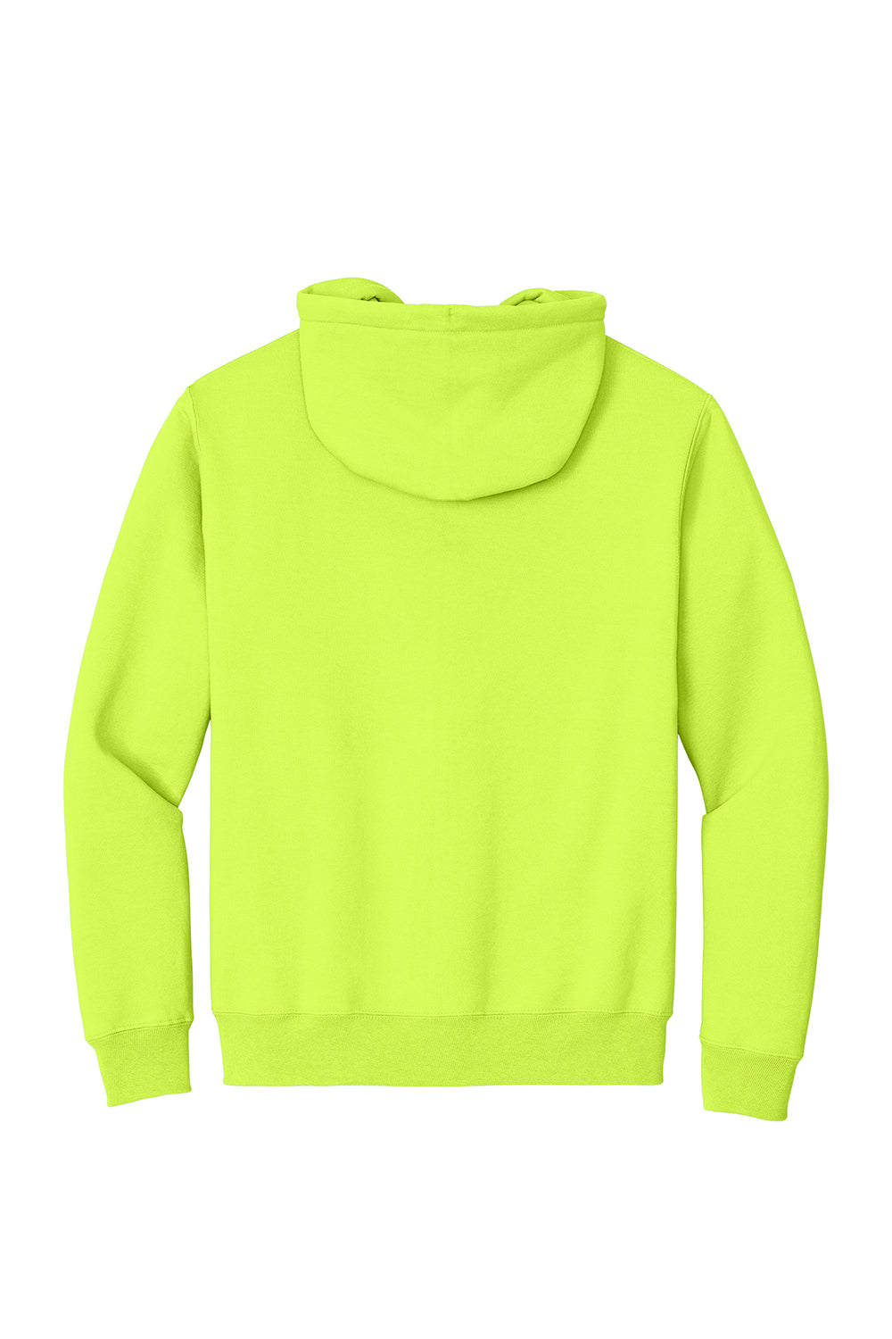 Port & Company PC90ZH/PC90ZHT Mens Essential Pill Resistant Fleece Full Zip Hooded Sweatshirt Hoodie Safety Green Flat Back