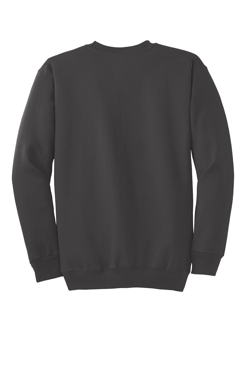 Port & Company PC90/PC90T Mens Essential Pill Resistant Fleece Crewneck Sweatshirt Charcoal Grey Flat Back