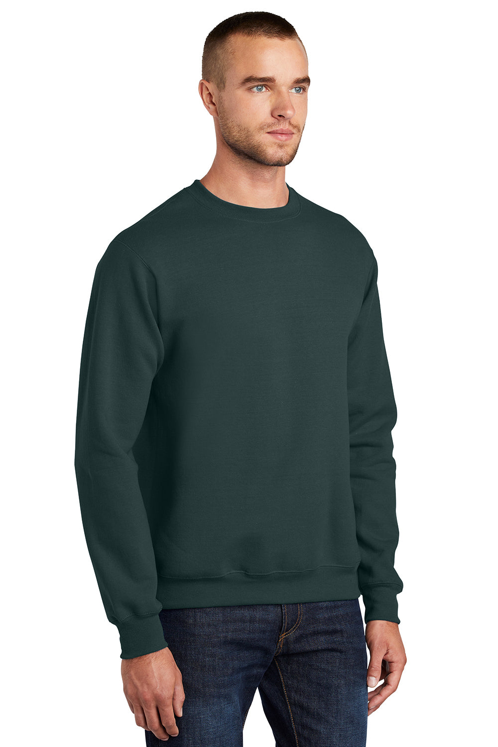 Port & Company PC90/PC90T Mens Essential Pill Resistant Fleece Crewneck Sweatshirt Dark Green Model 3q