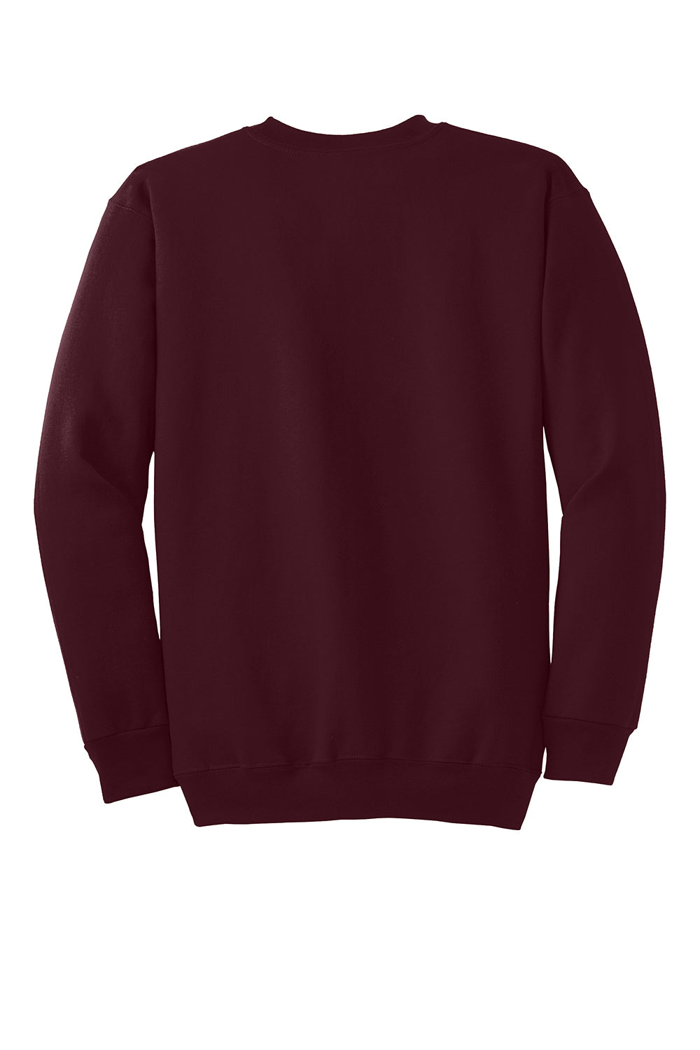 Port & Company PC90/PC90T Mens Essential Pill Resistant Fleece Crewneck Sweatshirt Maroon Flat Back