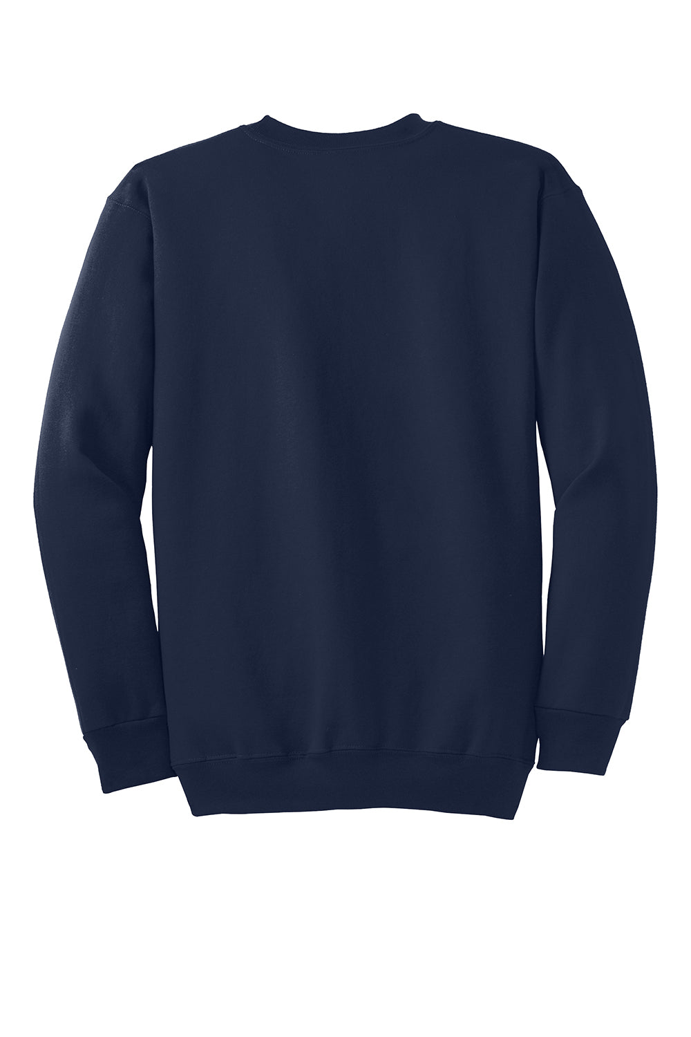 Port & Company PC90/PC90T Mens Essential Pill Resistant Fleece Crewneck Sweatshirt Navy Blue Flat Back