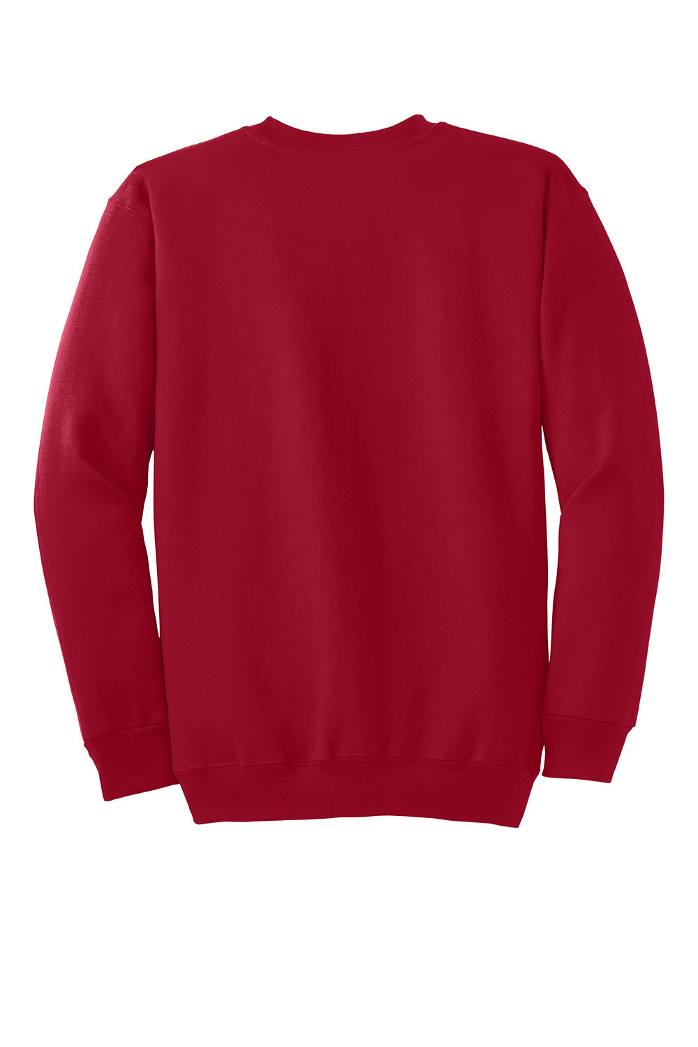 Port & Company PC90/PC90T Mens Essential Pill Resistant Fleece Crewneck Sweatshirt Red Flat Back