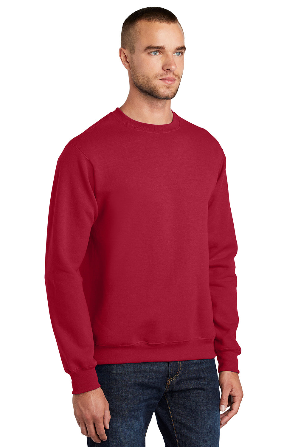 Port & Company PC90/PC90T Mens Essential Pill Resistant Fleece Crewneck Sweatshirt Red Model 3q