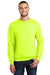 Port & Company PC90/PC90T Mens Essential Pill Resistant Fleece Crewneck Sweatshirt Safety Green Model Front