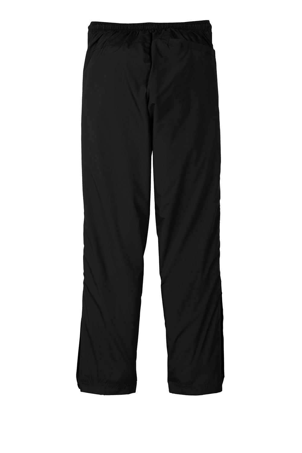 Sport-Tek PST74 Mens Water Resistant Wind Pants w/ Pockets Black Flat Back