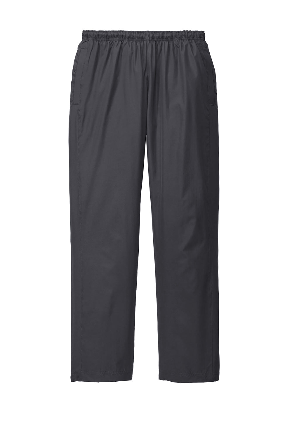 Sport-Tek PST74 Mens Water Resistant Wind Pants w/ Pockets Graphite Grey Flat Front