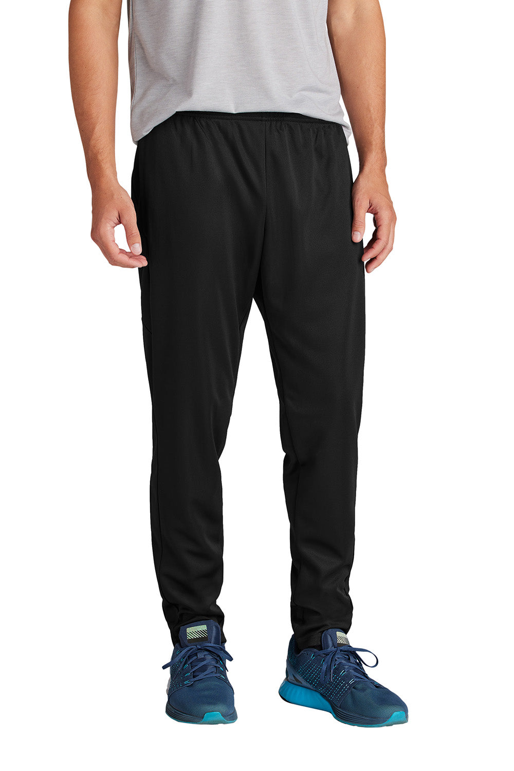 Sport-Tek PST800 Mens Travel Pants w/ Pockets Black Model Front