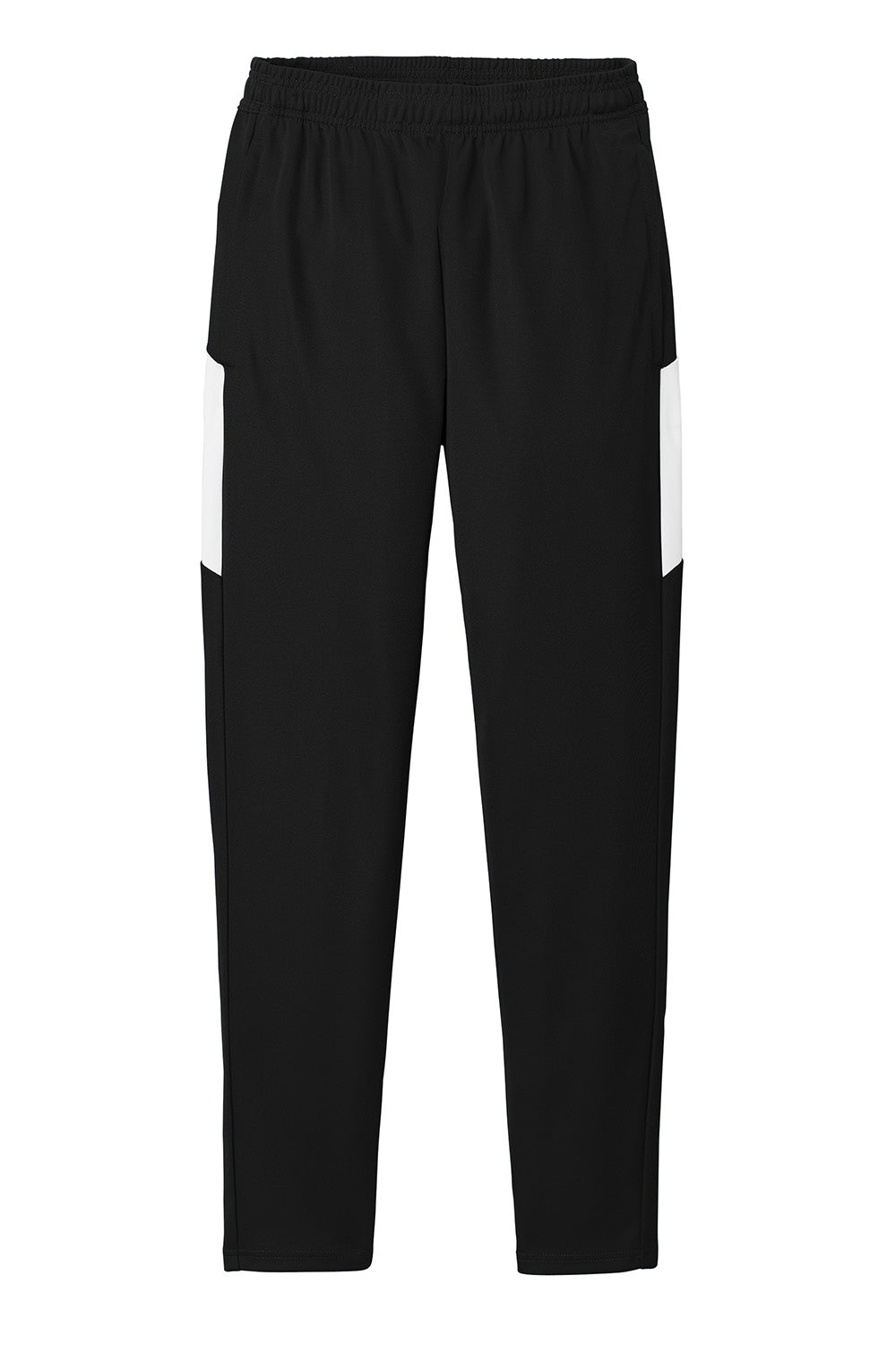 Sport-Tek PST800 Mens Travel Pants w/ Pockets Black/White Flat Front