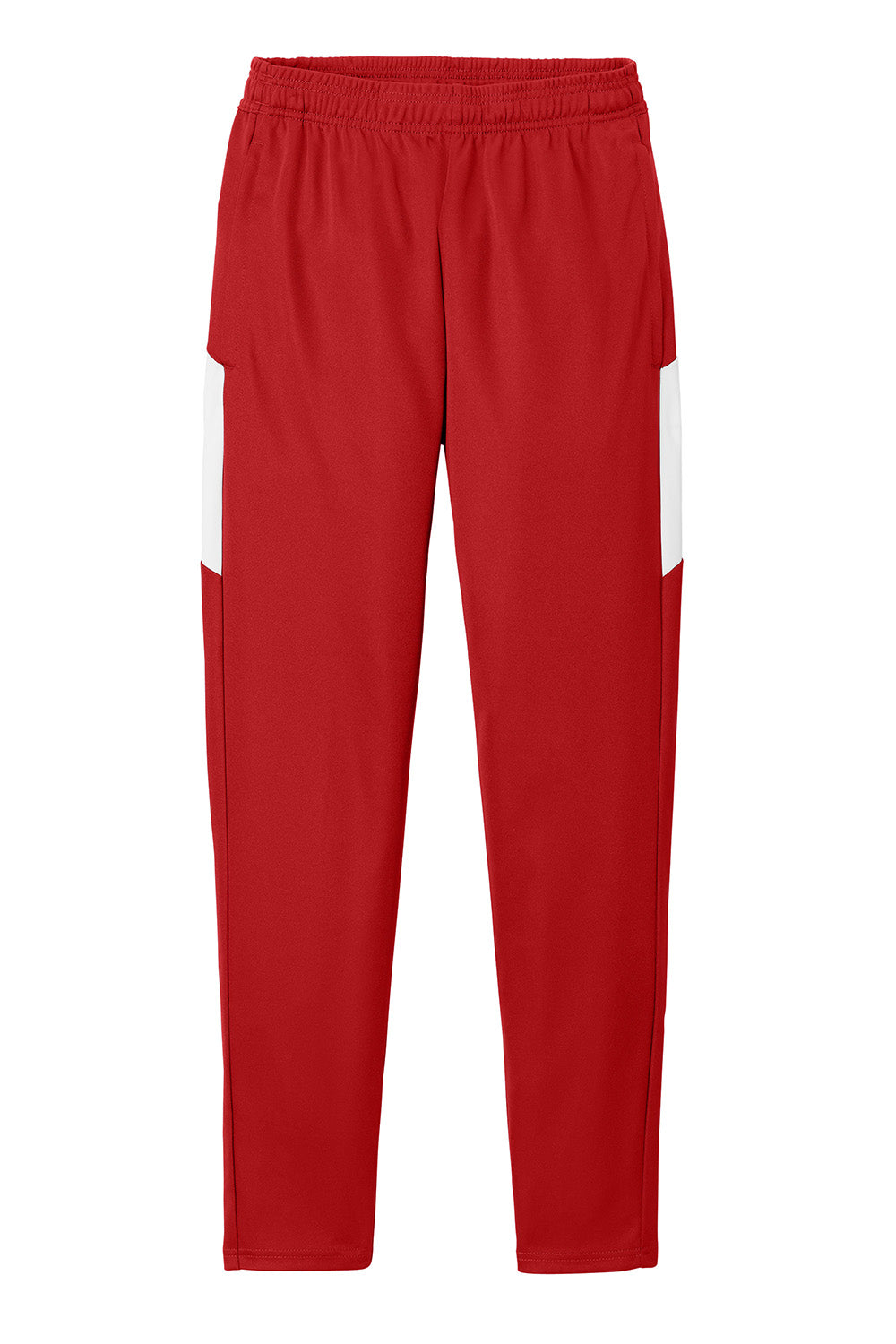 Sport-Tek PST800 Mens Travel Pants w/ Pockets Deep Red/White Flat Front