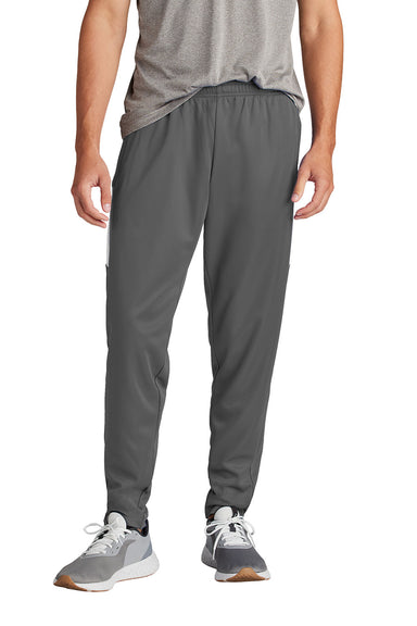 Sport-Tek PST800 Mens Travel Pants w/ Pockets Iron Grey/White Model Front