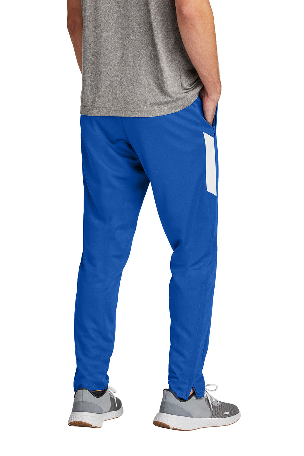 Sport-Tek PST800 Mens Travel Pants w/ Pockets True Royal Blue/White Model Back