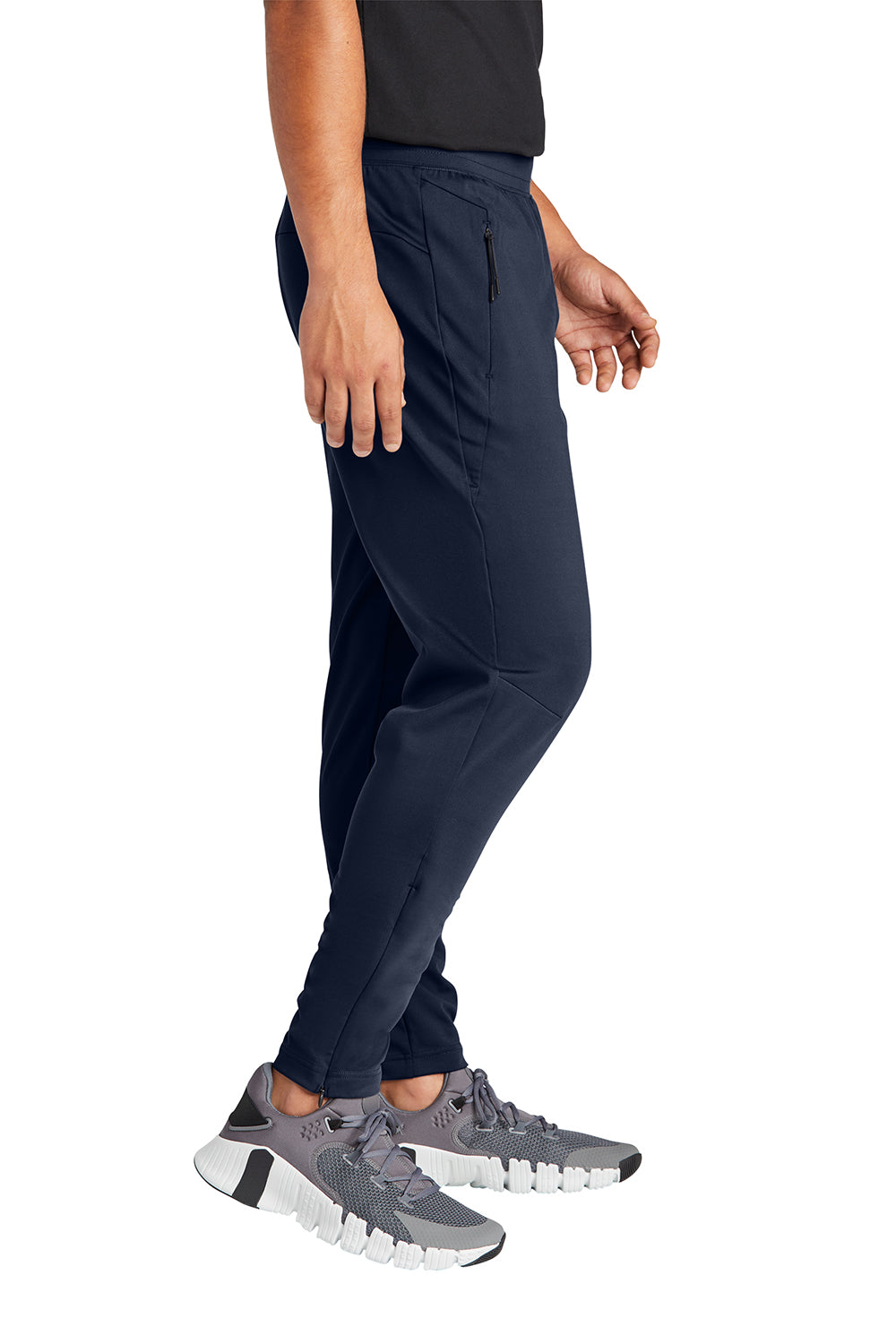 Sport-Tek PST871 Mens Circuit Jogger Sweatpants w/ Pockets True Navy Blue Model Side