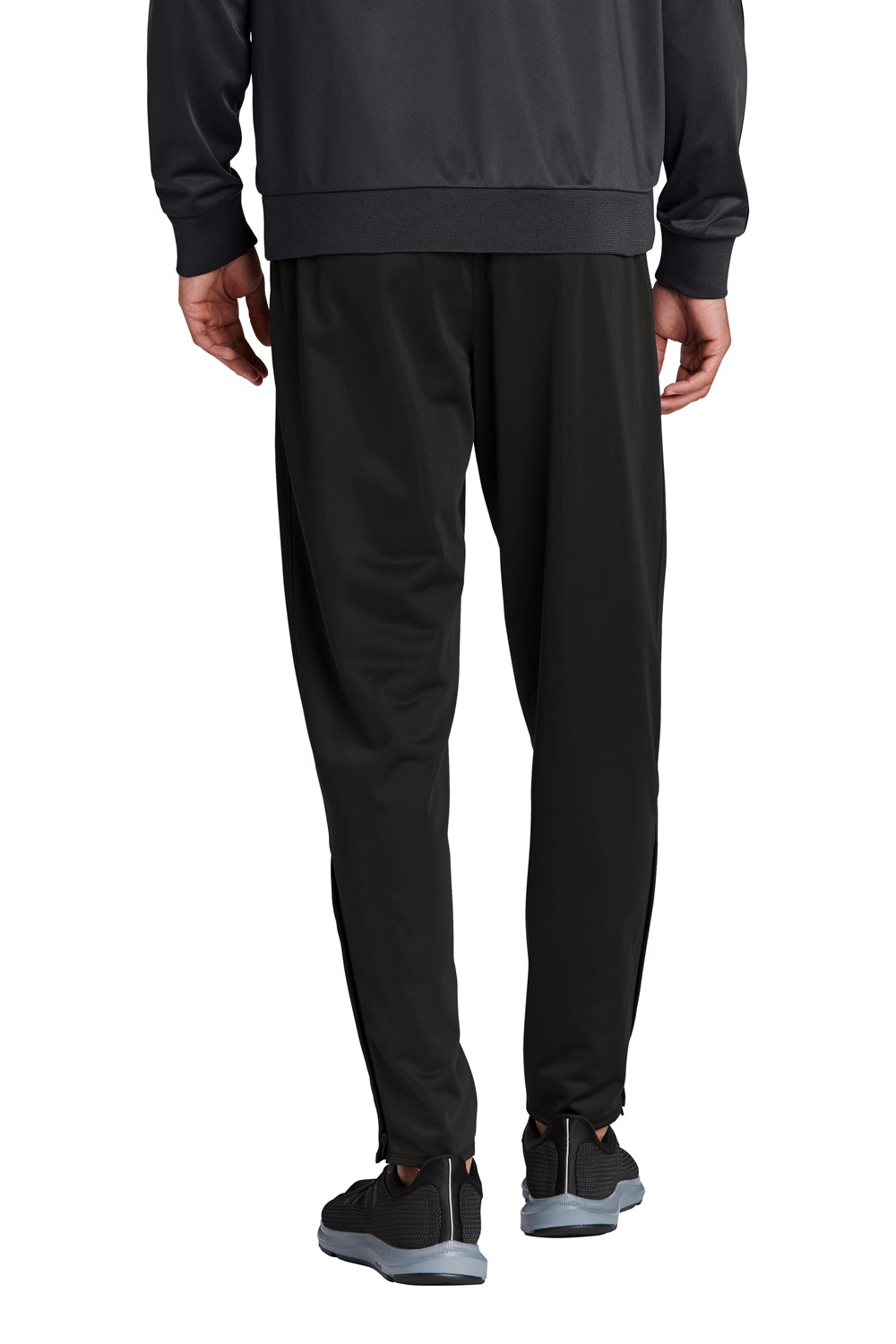 Sport-Tek PST95 Mens Tricot Track Pants w/ Pockets Black Model Back