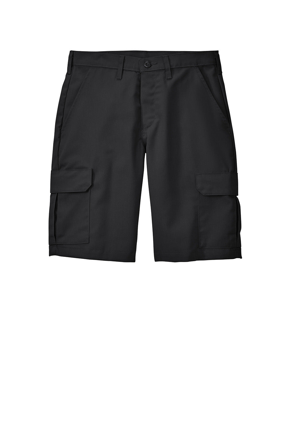 Red Kap PT66 Mens Industrial Stain Resistant Cargo Shorts w/ Pockets Black Flat Front