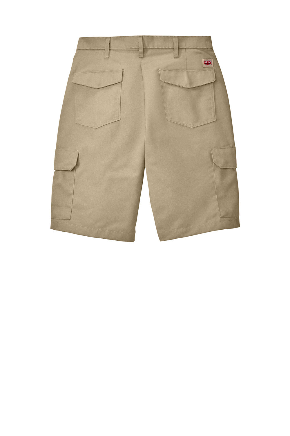 Red Kap PT66 Mens Industrial Stain Resistant Cargo Shorts w/ Pockets Khaki Flat Back