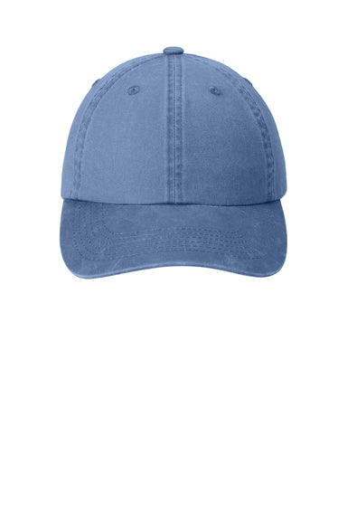 Port Authority PWU Adjustable Hat Steel Blue Flat Front