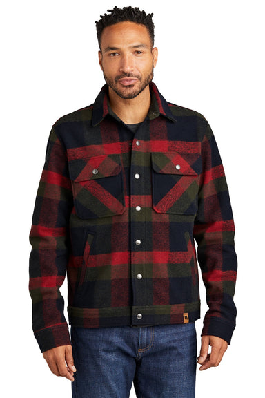 Russell Outdoors RU550 Mens Basin Snap Down Jacket Red Plaid Model Front