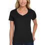 Hanes Womens Nano-T Short Sleeve V-Neck T-Shirt - Black