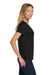 Hanes S04V Womens Nano-T Short Sleeve V-Neck T-Shirt Black Model Side