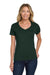 Hanes S04V Womens Nano-T Short Sleeve V-Neck T-Shirt Deep Forest Green Model Front