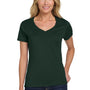 Hanes Womens Nano-T Short Sleeve V-Neck T-Shirt - Deep Forest Green