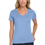 Hanes Womens Nano-T Short Sleeve V-Neck T-Shirt - Light Blue