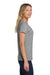 Hanes S04V Womens Nano-T Short Sleeve V-Neck T-Shirt Light Steel Grey Model Side