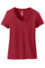 Hanes S04V Womens Nano-T Short Sleeve V-Neck T-Shirt Deep Red Flat Front