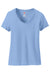 Hanes S04V Womens Nano-T Short Sleeve V-Neck T-Shirt Light Blue Flat Front