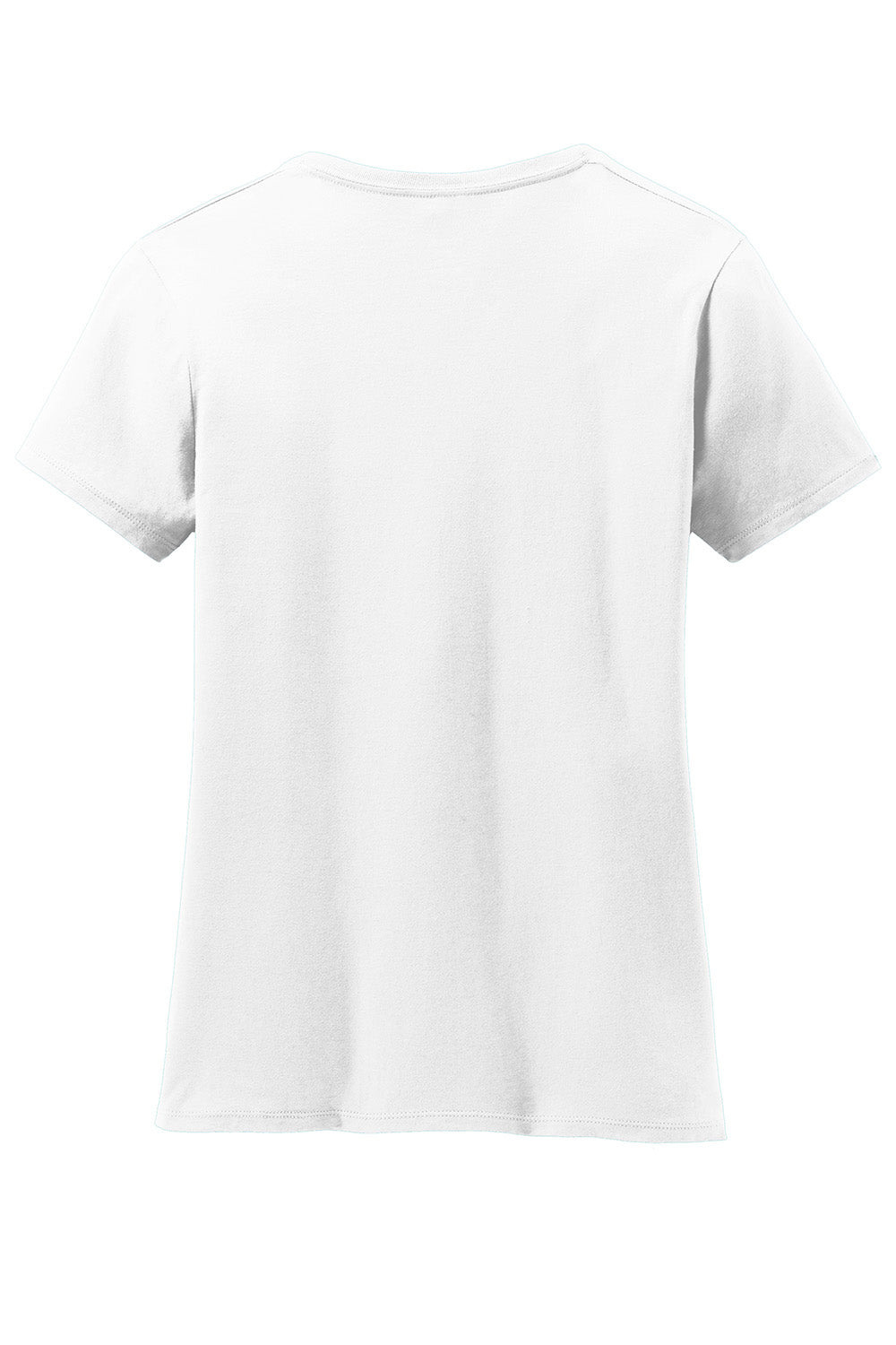 Hanes S04V Womens Nano-T Short Sleeve V-Neck T-Shirt White Flat Back