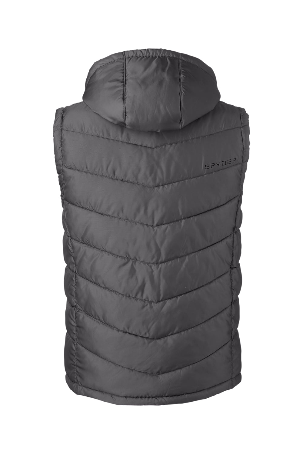 Spyder S16642 Mens Pelmo Full Zip Hooded Puffer Vest Polar Grey Flat Back