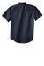 Port Authority S500T Mens Short Sleeve Button Down Shirt w/ Pocket Classic Navy Blue Flat Back