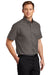 Port Authority S508/TLS508 Mens Easy Care Wrinkle Resistant Short Sleeve Button Down Shirt w/ Pocket Bark Brown Model 3q