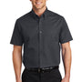 Port Authority Mens Easy Care Wrinkle Resistant Short Sleeve Button Down Shirt w/ Pocket - Classic Navy Blue - Closeout