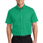 Port Authority Mens Easy Care Wrinkle Resistant Short Sleeve Button Down Shirt w/ Pocket - Court Green - Closeout