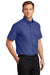 Port Authority S508/TLS508 Mens Easy Care Wrinkle Resistant Short Sleeve Button Down Shirt w/ Pocket Mediterranean Blue Model 3q