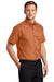 Port Authority S508/TLS508 Mens Easy Care Wrinkle Resistant Short Sleeve Button Down Shirt w/ Pocket Texas Orange Model 3q