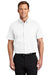 Port Authority S508/TLS508 Mens Easy Care Wrinkle Resistant Short Sleeve Button Down Shirt w/ Pocket White Model Front