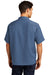 Port Authority S535 Mens Easy Care Stain Resistant Short Sleeve Button Down Camp Shirt w/ Pocket Blue Model Back